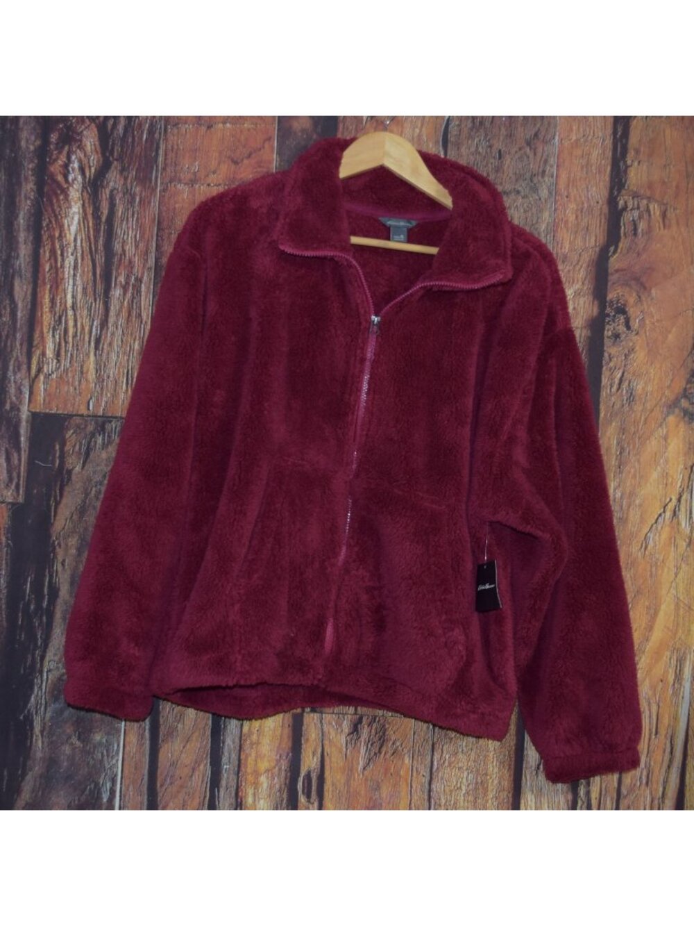 New! EDDIE BAUER Women's Sz XL Fireside Plush Full-Zip Fleece Jacket